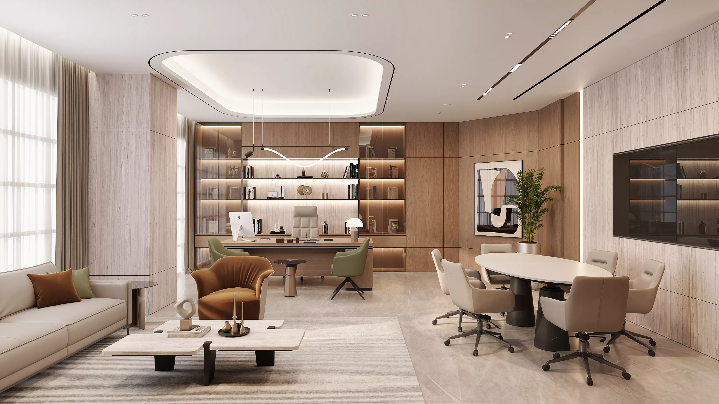 Modern CEO Office Interior Executive Office 3D Model Low-poly 3D model
