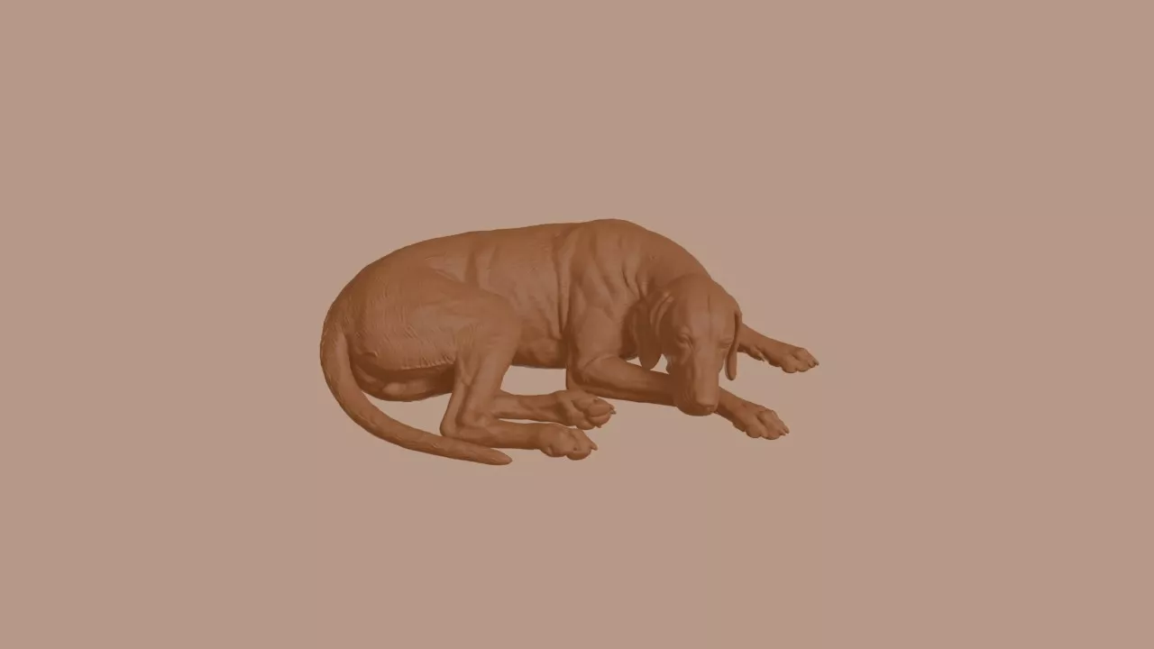 Sleeping Billy Dog Figurine 3D print model
