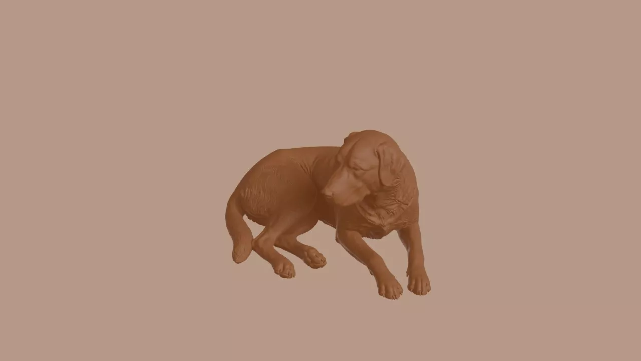 Sleeping Anatolian Shepherd Dog Figurine 3D print model