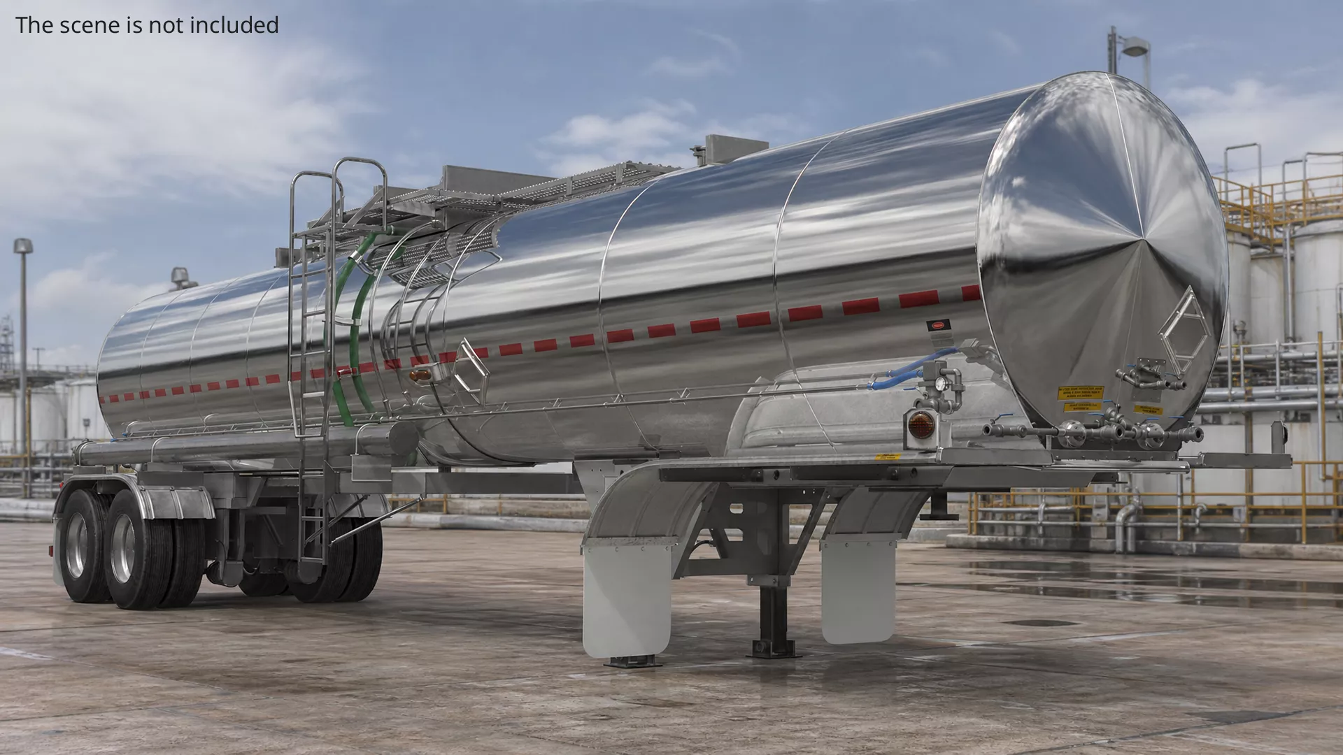 2026 Tremcar 7000 Liquid Tank Trailer Silver Rigged Cinema 4D 3D model