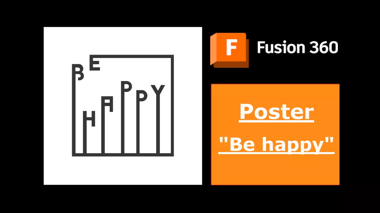 Poster - Be happy 3D print model
