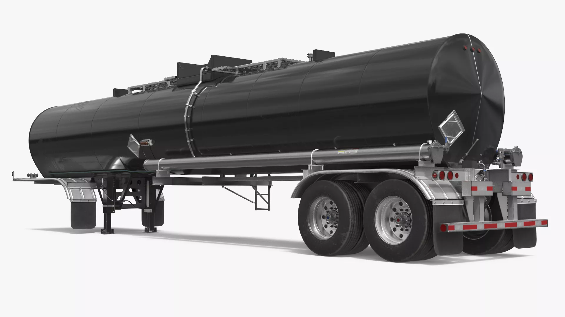 Liquid Tank Semi Trailer Rigged for Cinema 4D 3D model