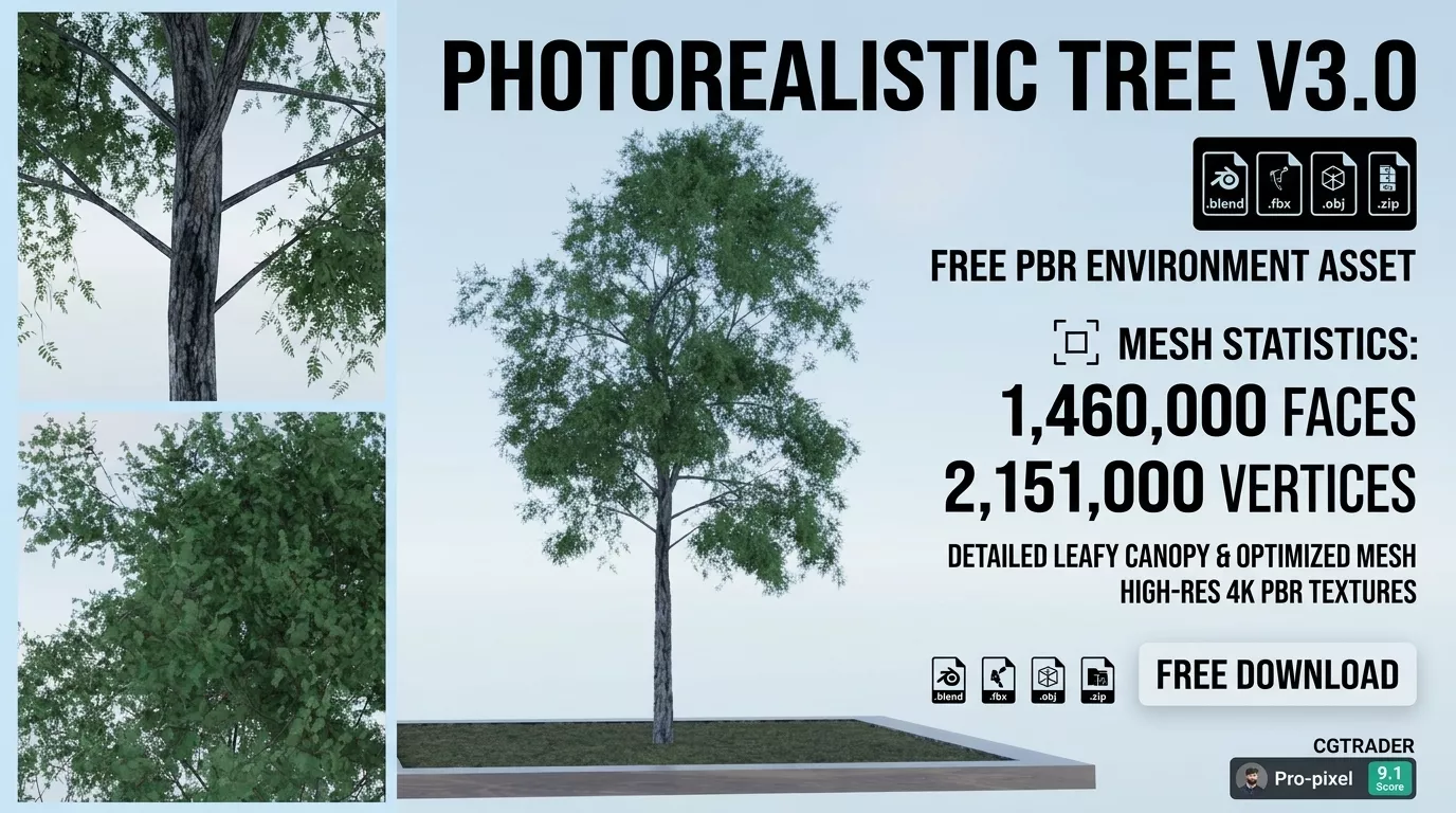 Realistic Photographic Tree Free 3D model