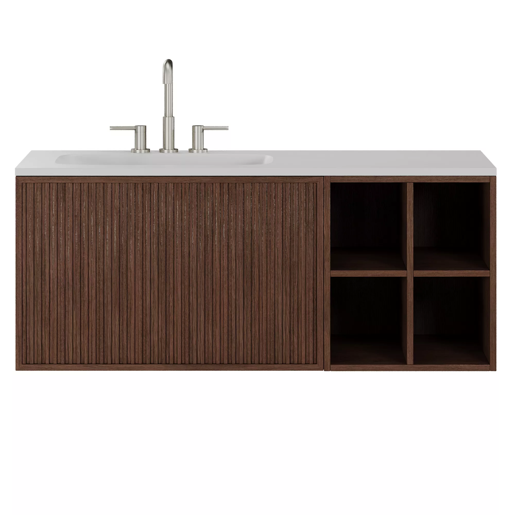 Endika suspended wooden bathroom furniture set by Sklum 3D model