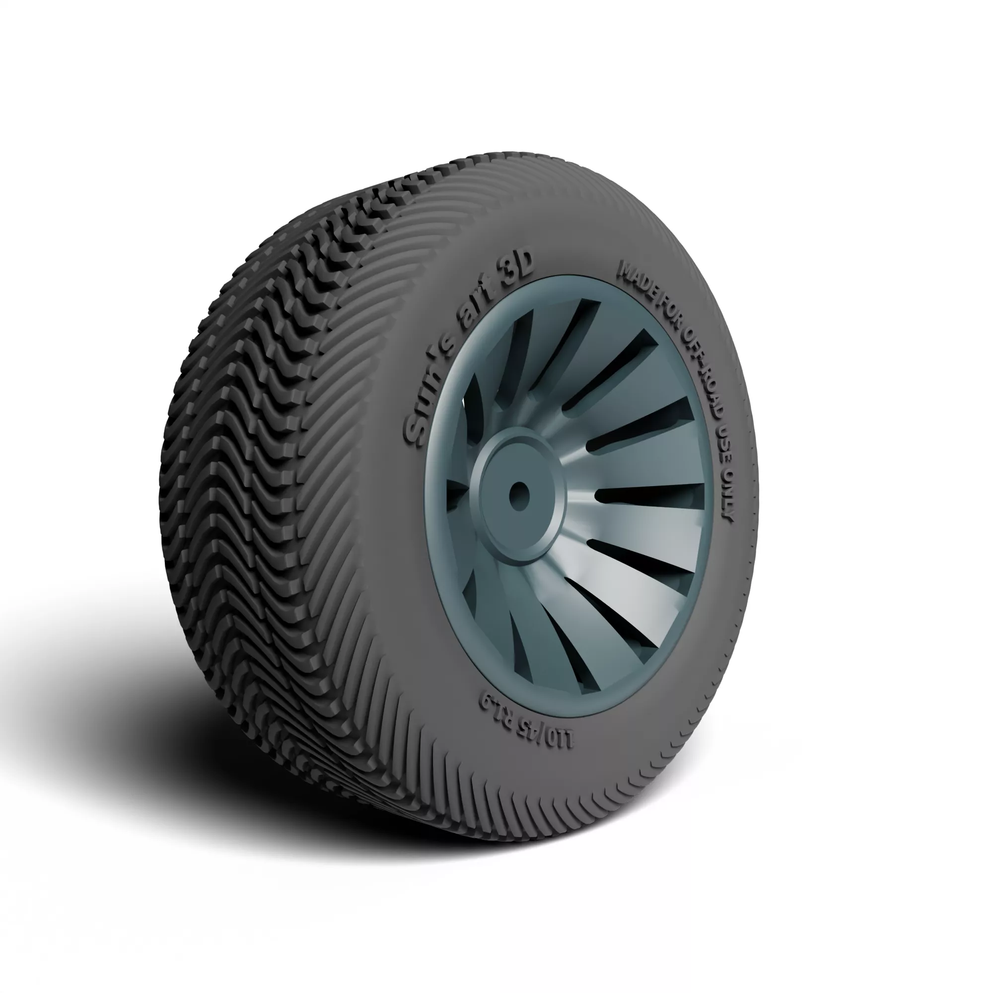 RC Crawler Wheel 110x45mm 12mm Hex 3D print model