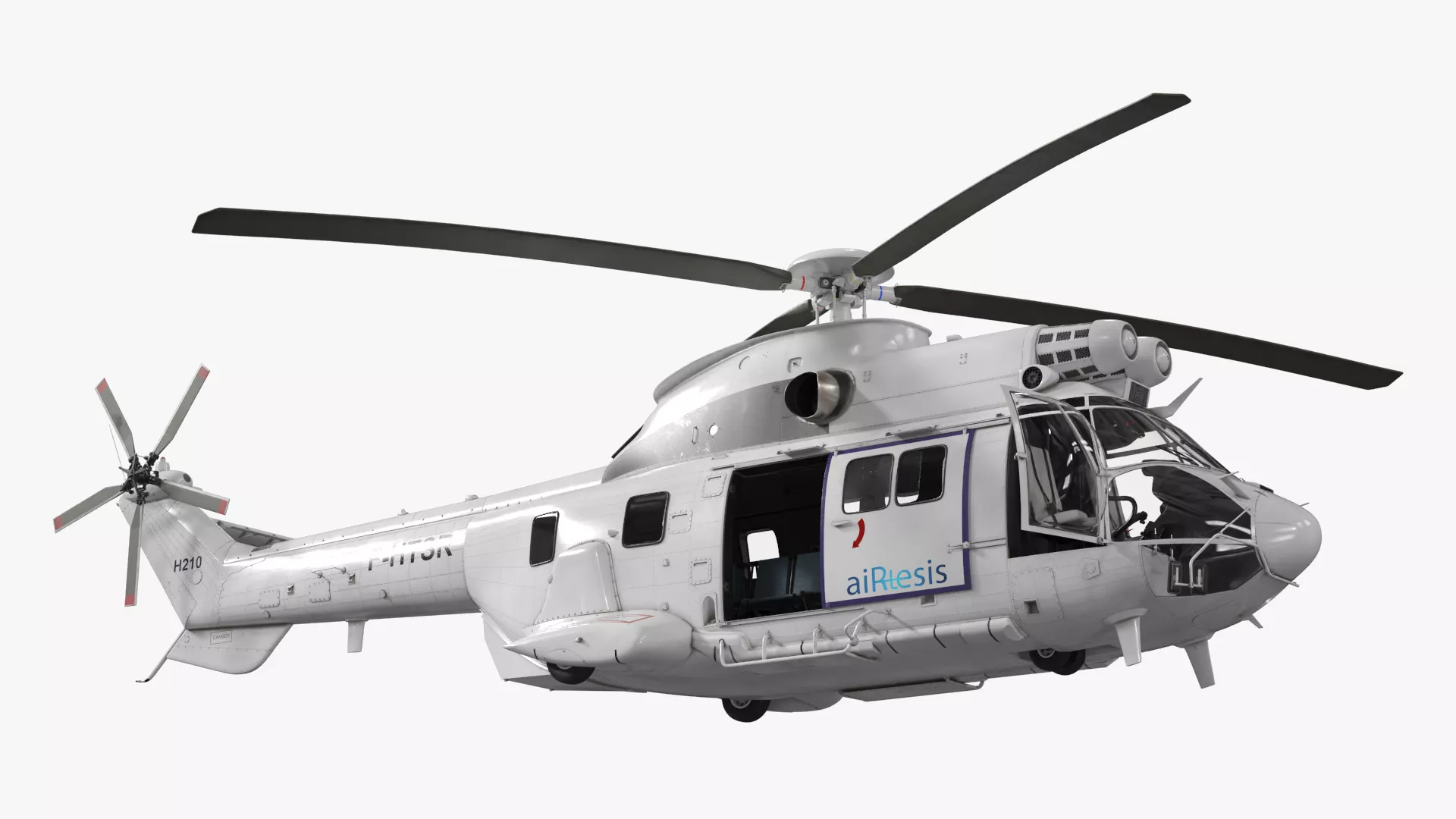AS 332 C Super Puma Civil Helicopter with Interior Rigged 3D model