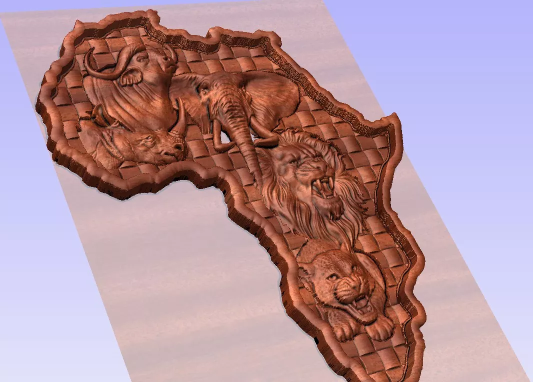 African big five stl 3D print model