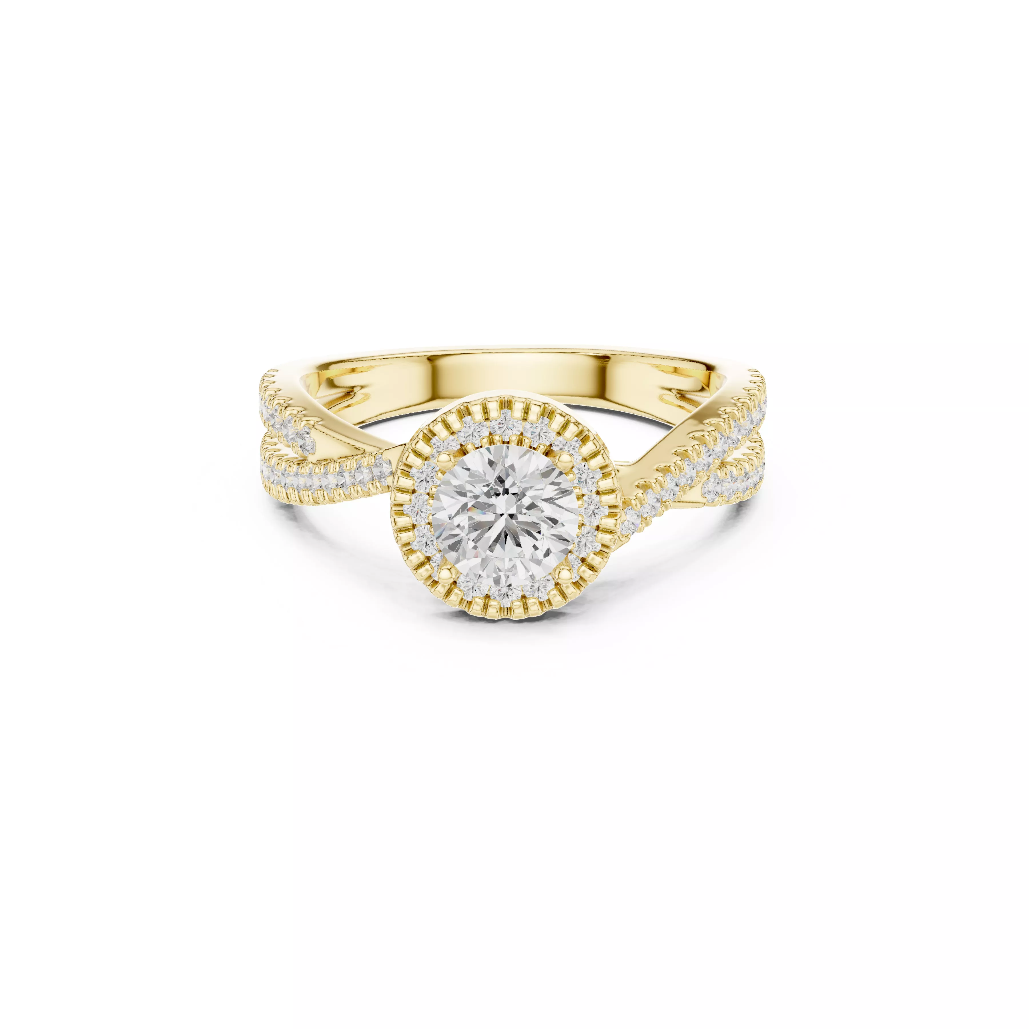 Delicate Custom Jewelry Diamond Ring Gold Band STL 3DM 0301 3D print model