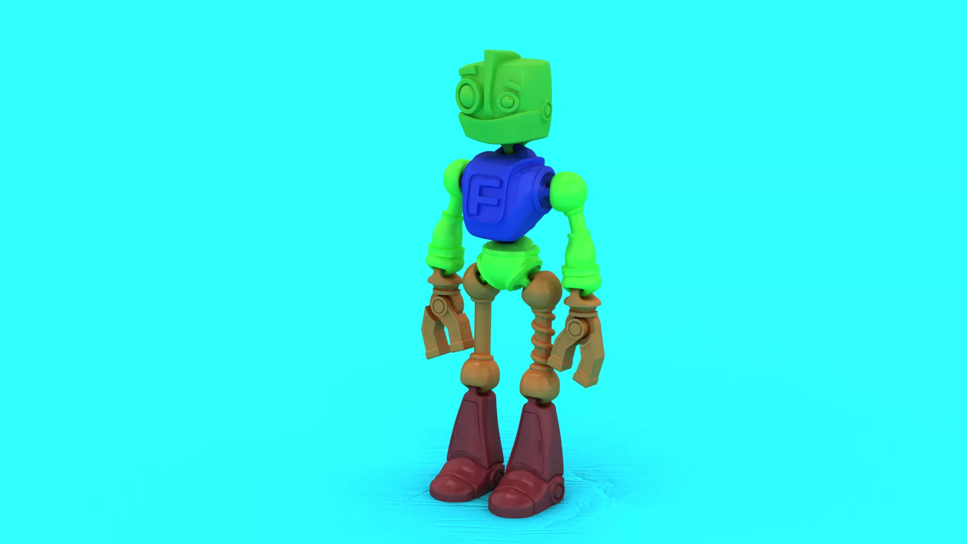 Colorful 3D Cartoon Robot Character 3D print model