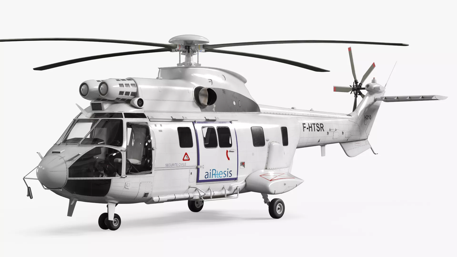 Civil AS 332 C Super Puma Simplified 3D model