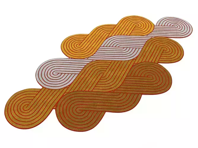 Tresse rug with coffee cup 3D model