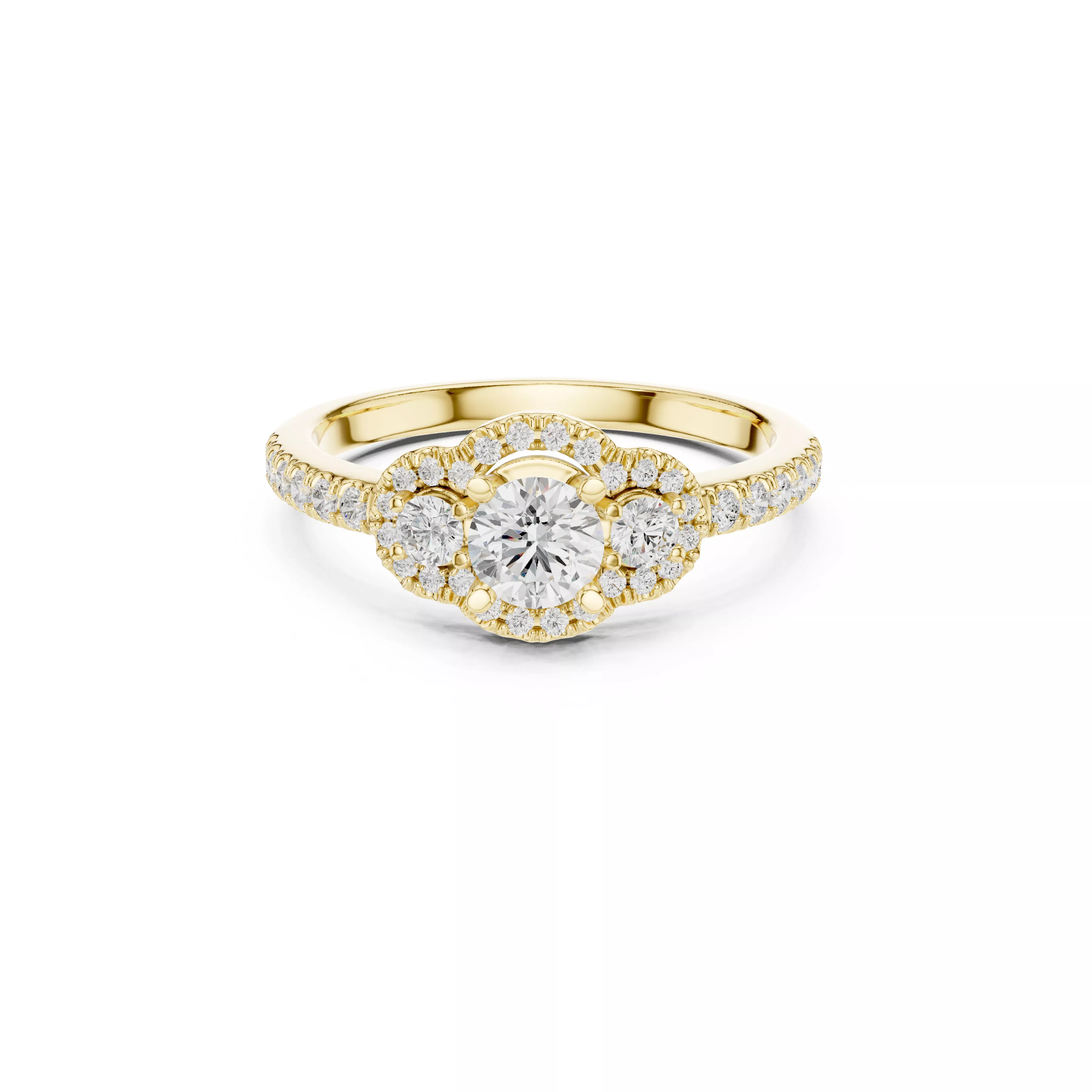 Delicate Custom Jewelry Diamond Ring Gold Band STL 3DM 0289 3D print model