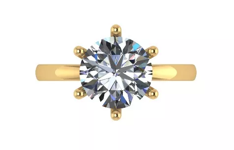 solitaire ring six prongs 3D print model