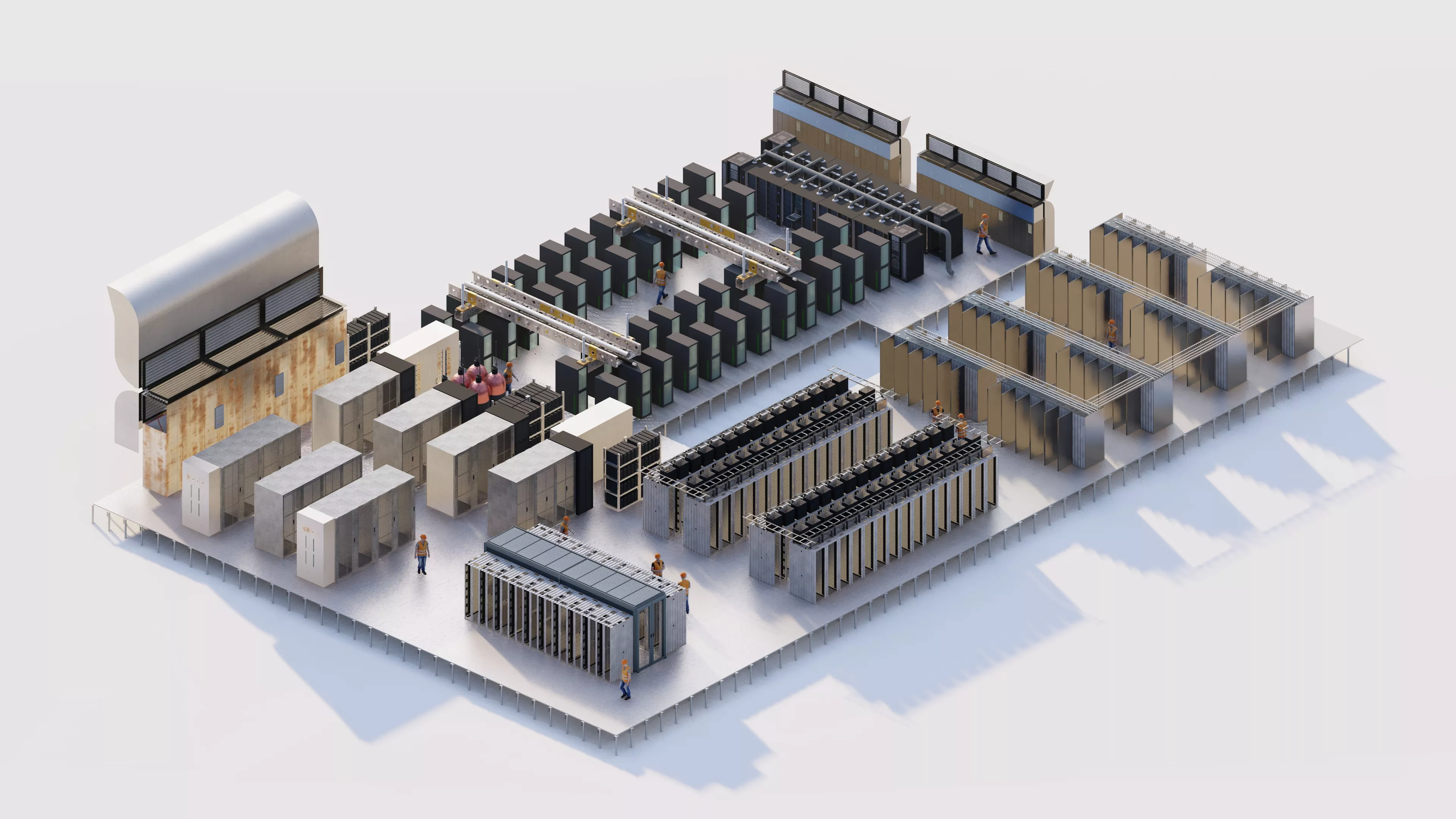 Data Center With Interior-Huge Data Center-Data Center 3D model