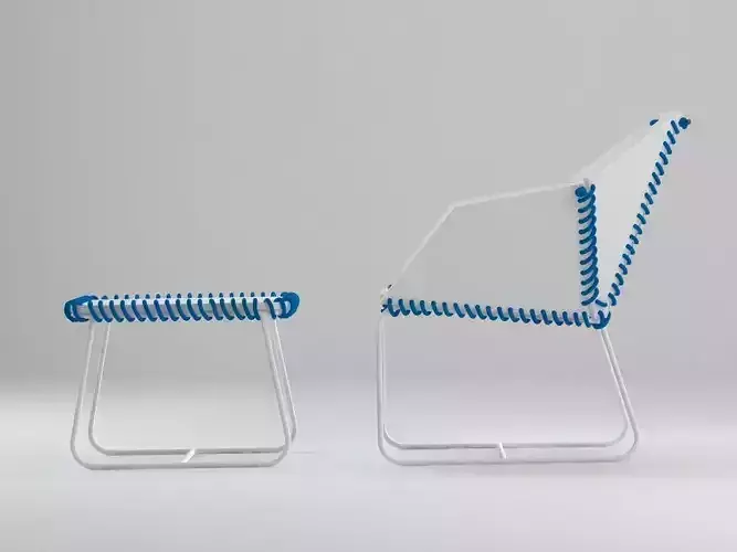 Textile Armchair and Coffee Table