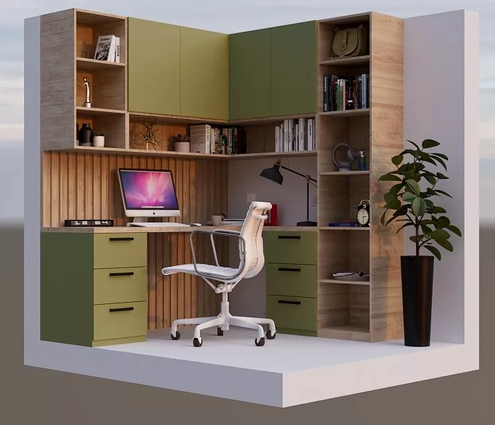 Modern Home Office Furniture Set 3D model