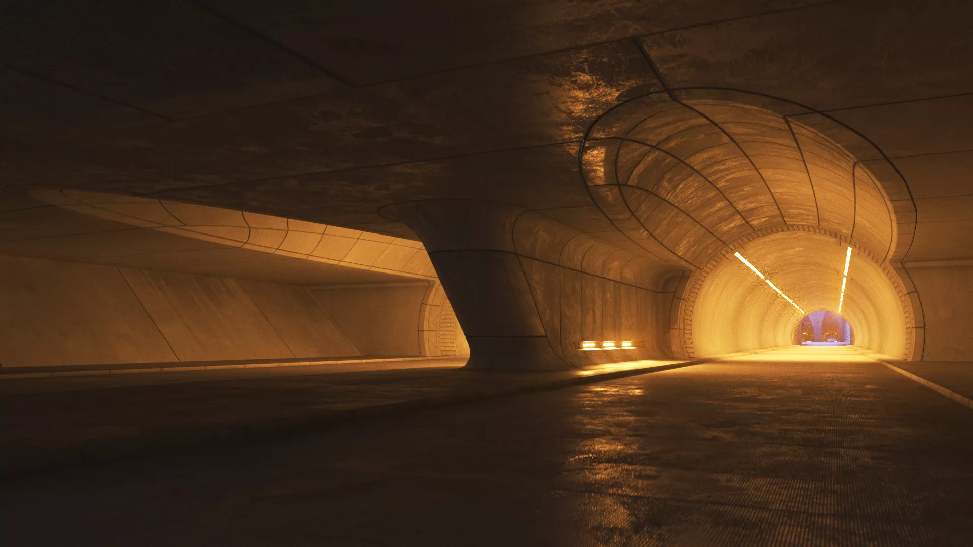 Futuristic Tunnel 3D model