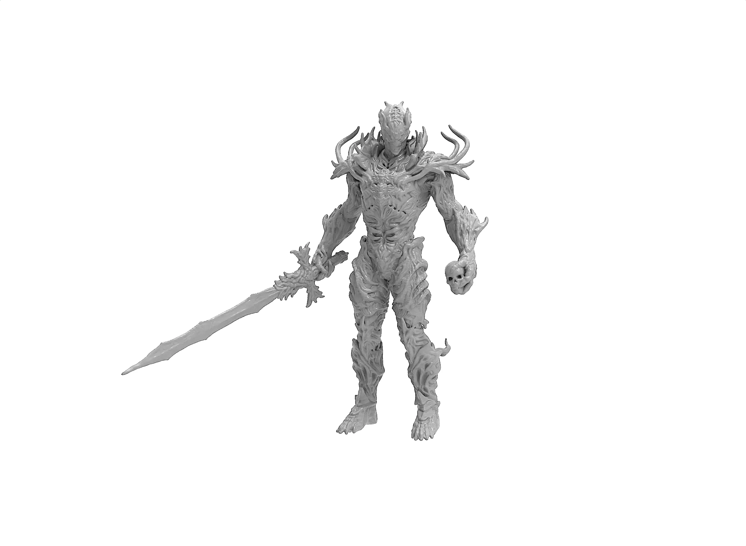 Demon Warrior Dark Fantasy 3D Printable Figure 3D print model