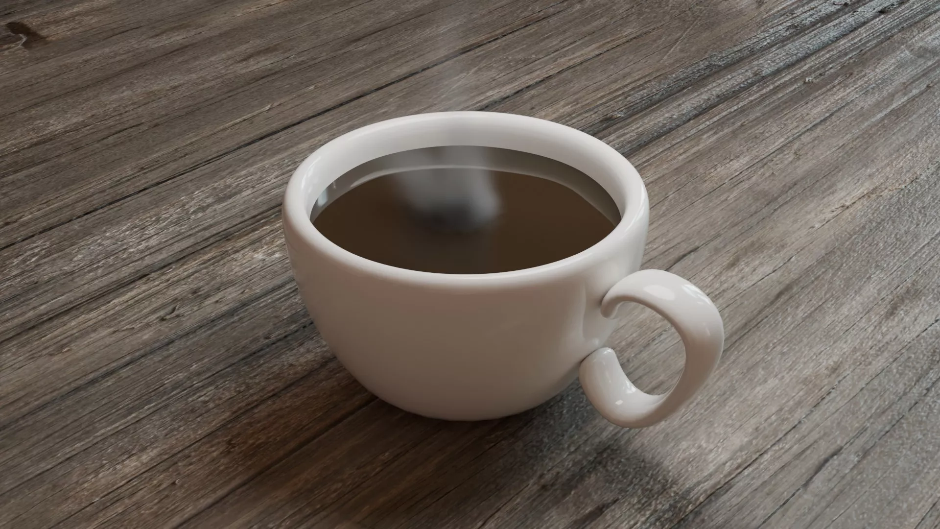 Coffee Cup with Hot Coffee and Steam Animation 3D model