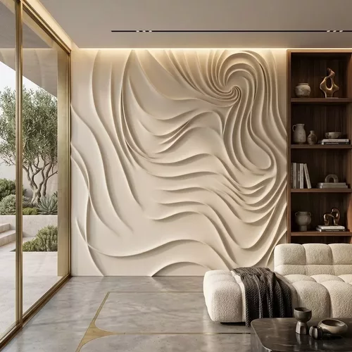 Modern Spiral Swirl Wave Wall Panel Relief STL RLF FBX OBJ