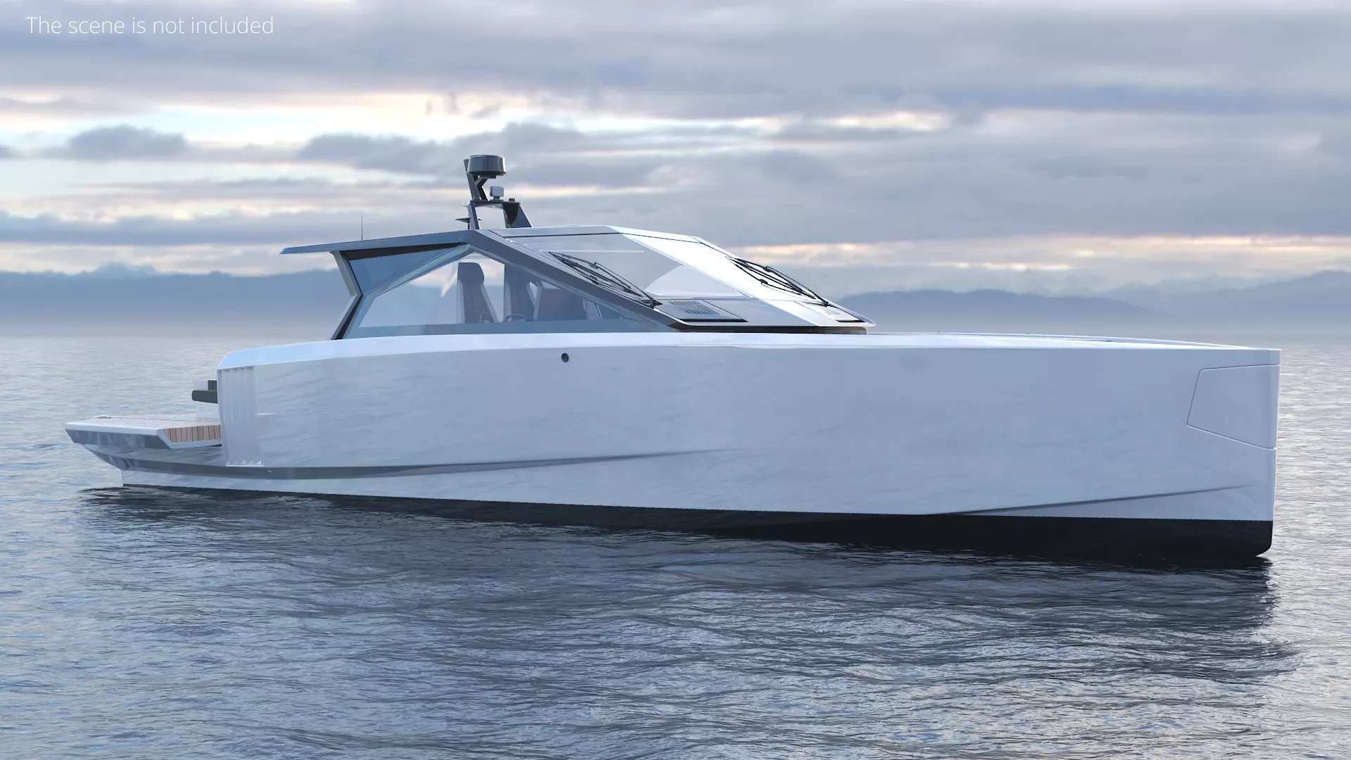 Performance Motor Yacht White Rigged 3D model
