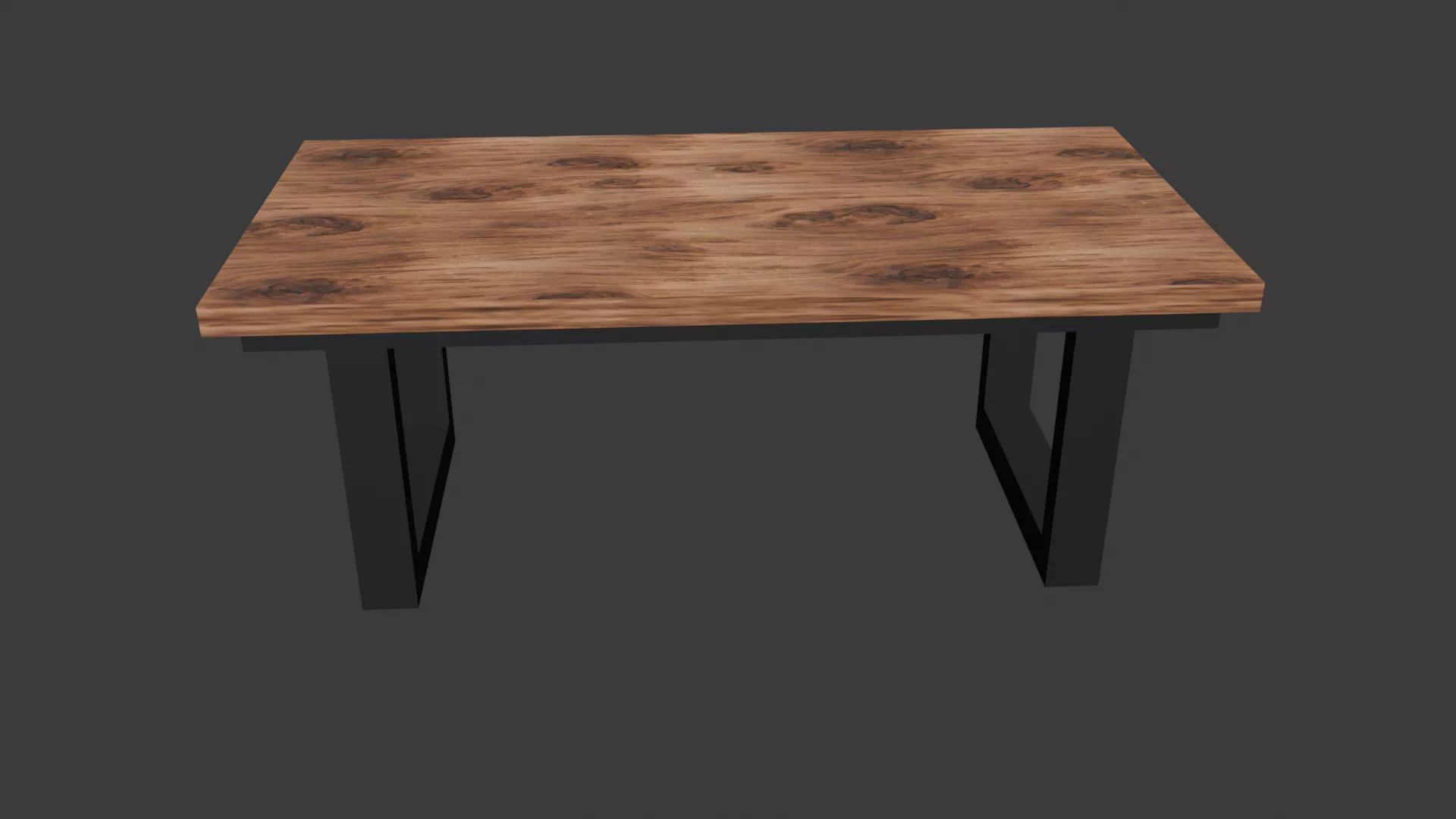 Rustic Wood and Metal Dining Table Low-poly 3D model