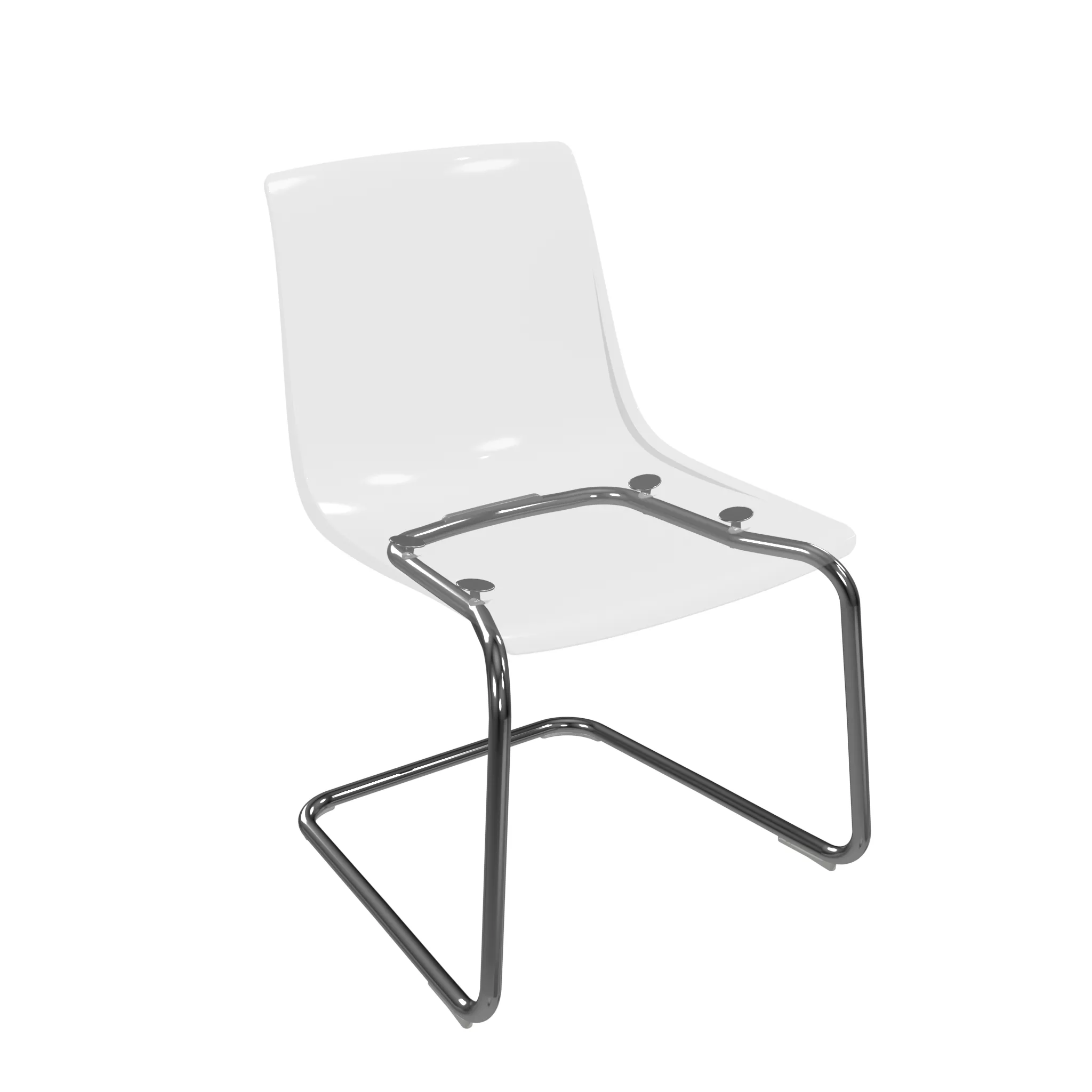 IKEA TOBIAS Chair Transparent Chrome Veneer Low-poly 3D model