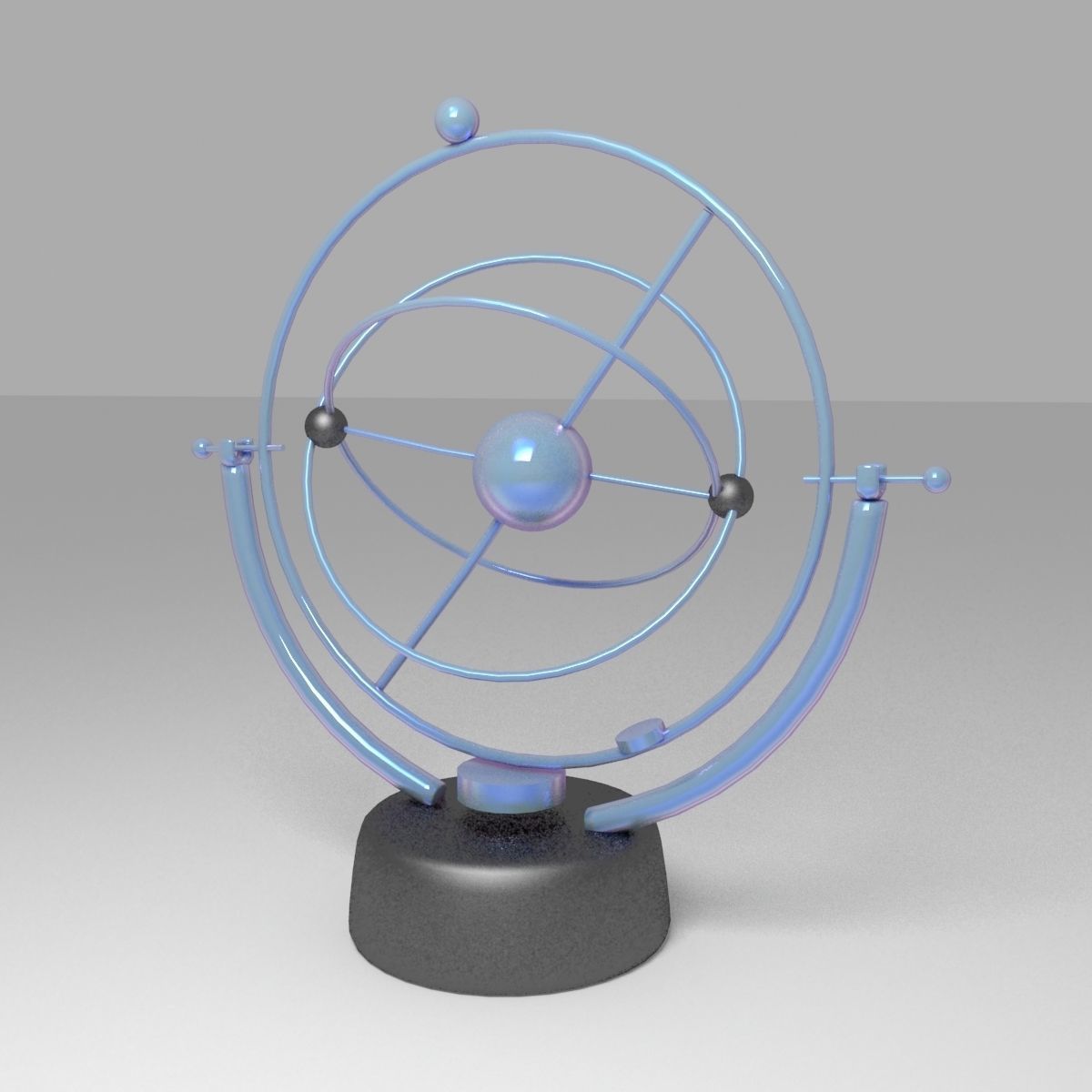 Kinetic Desk Sculpture Low-poly 3D model_3