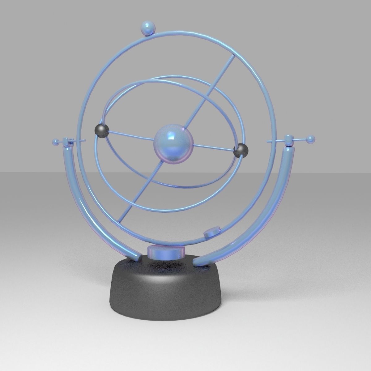 Kinetic Desk Sculpture Low-poly 3D model_1
