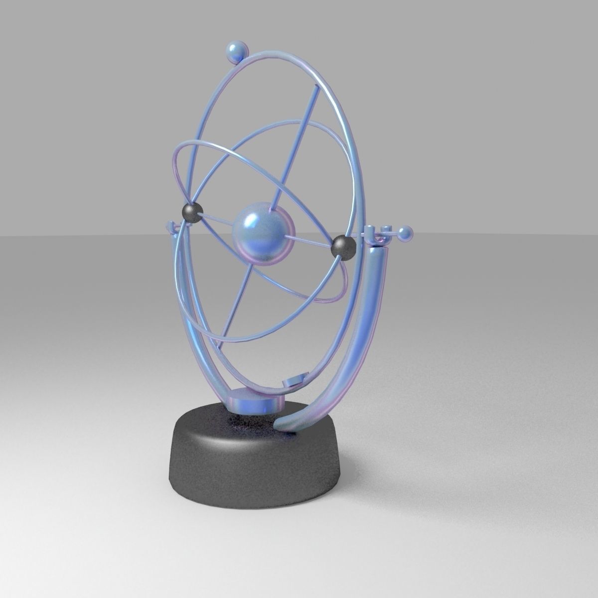 Kinetic Desk Sculpture Low-poly 3D model_2