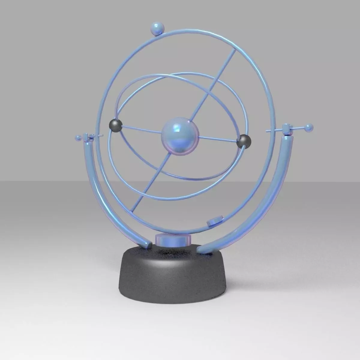 Kinetic Desk Sculpture Low-poly 3D model_0