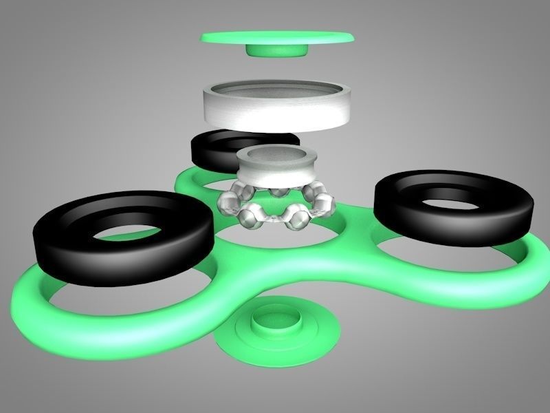 Fidget Spinner Low-poly 3D model_4