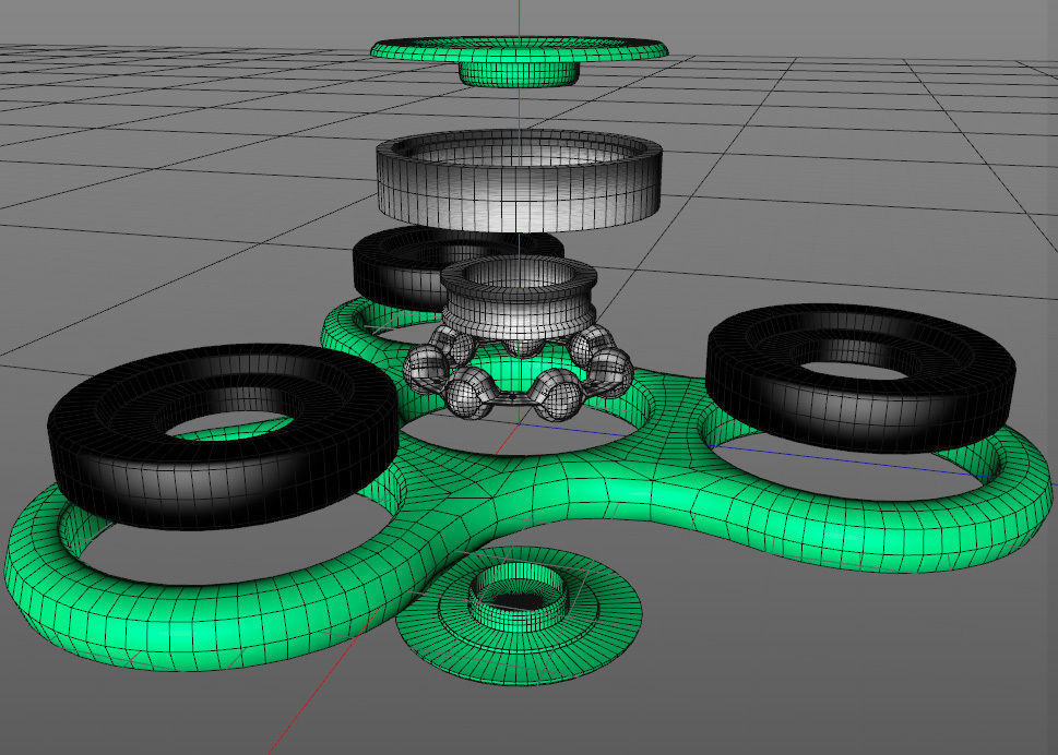 Fidget Spinner Low-poly 3D model_6
