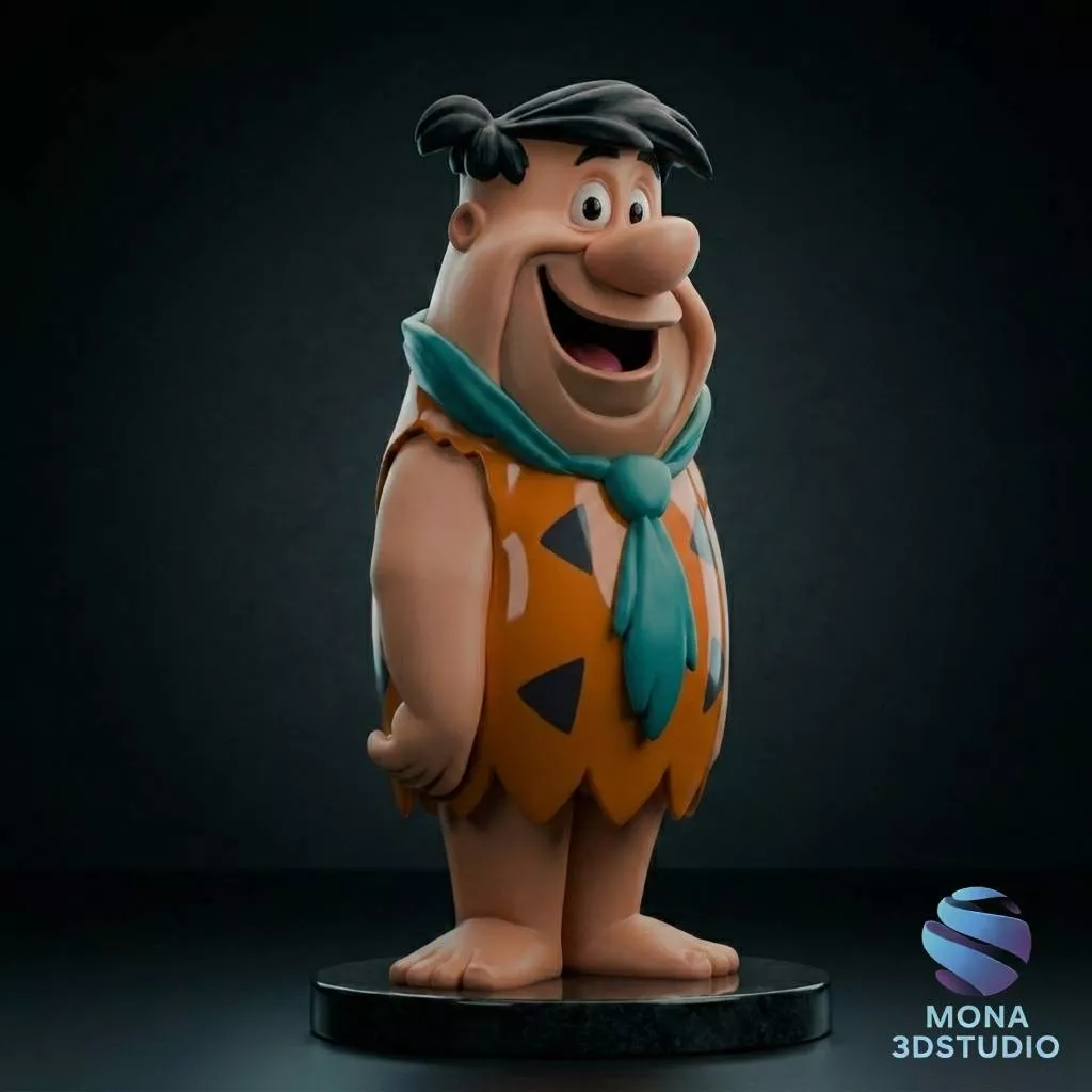 Fred Flintstone 3D Pre-Supported STL 3D print model