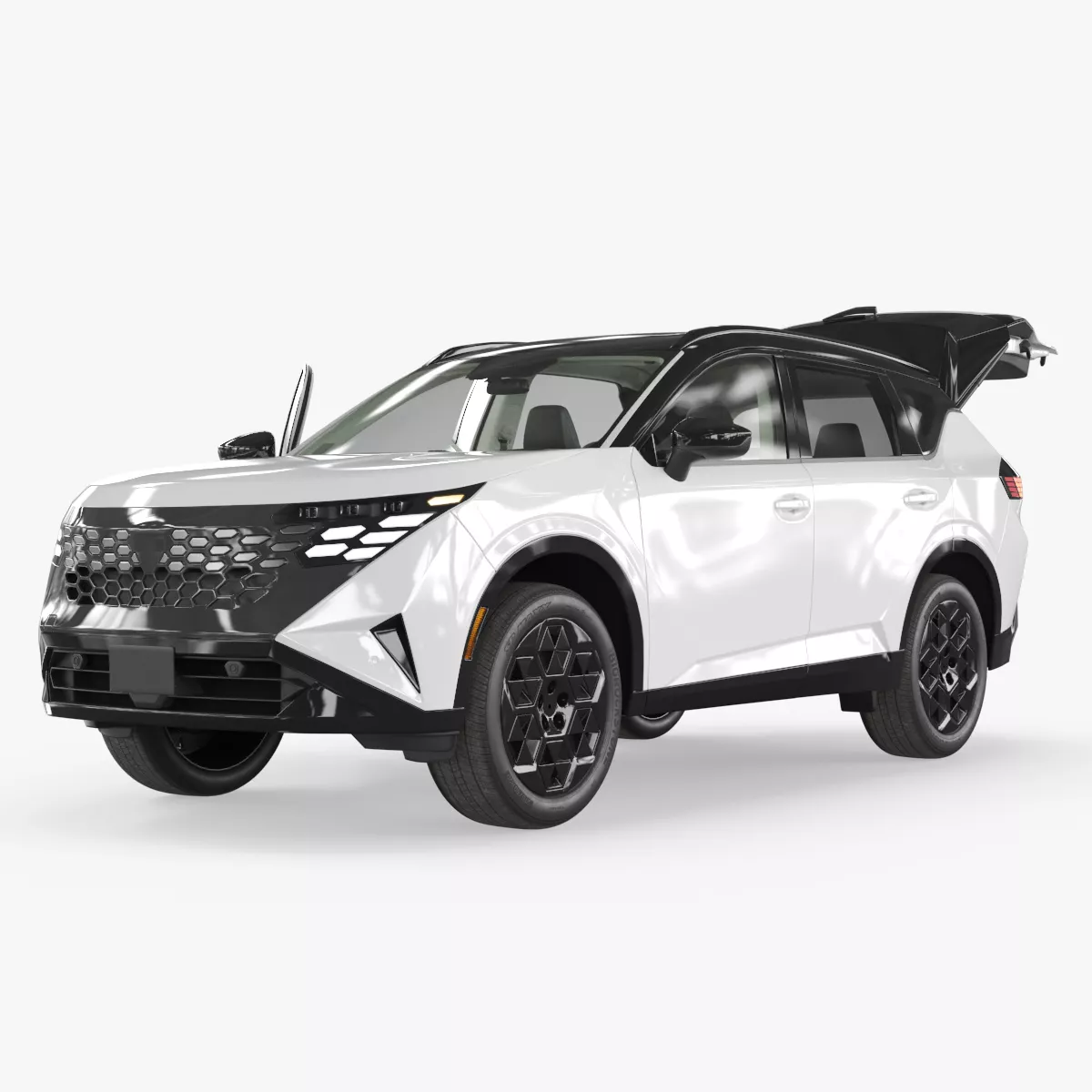 Hybrid Compact Crossover SUV Rigged for Cinema 4D 3D model