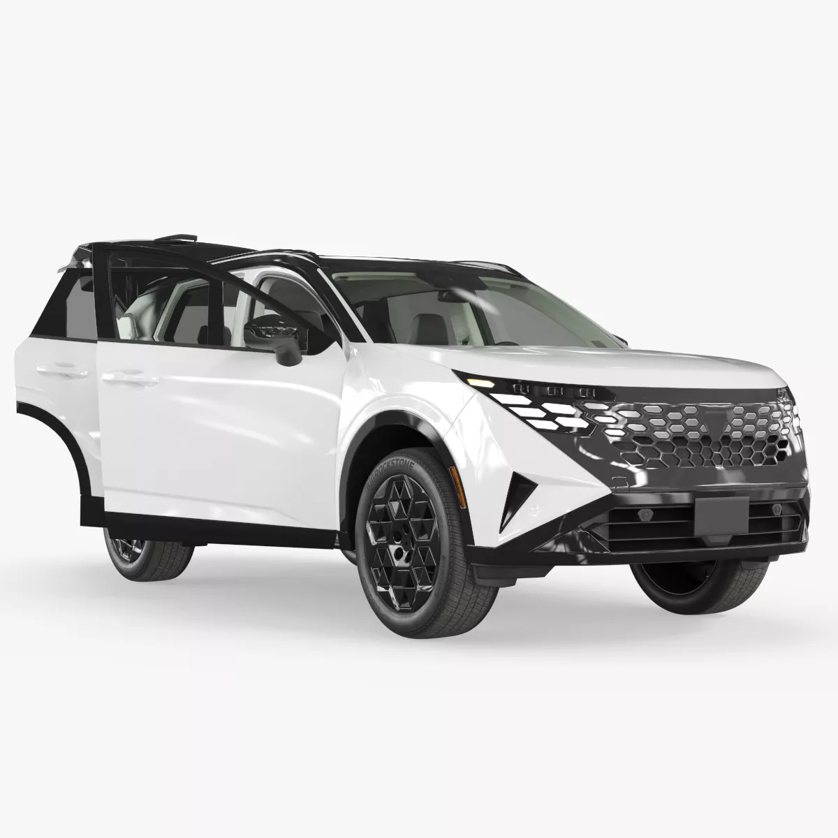 Hybrid Compact Crossover SUV Rigged for Maya 3D model