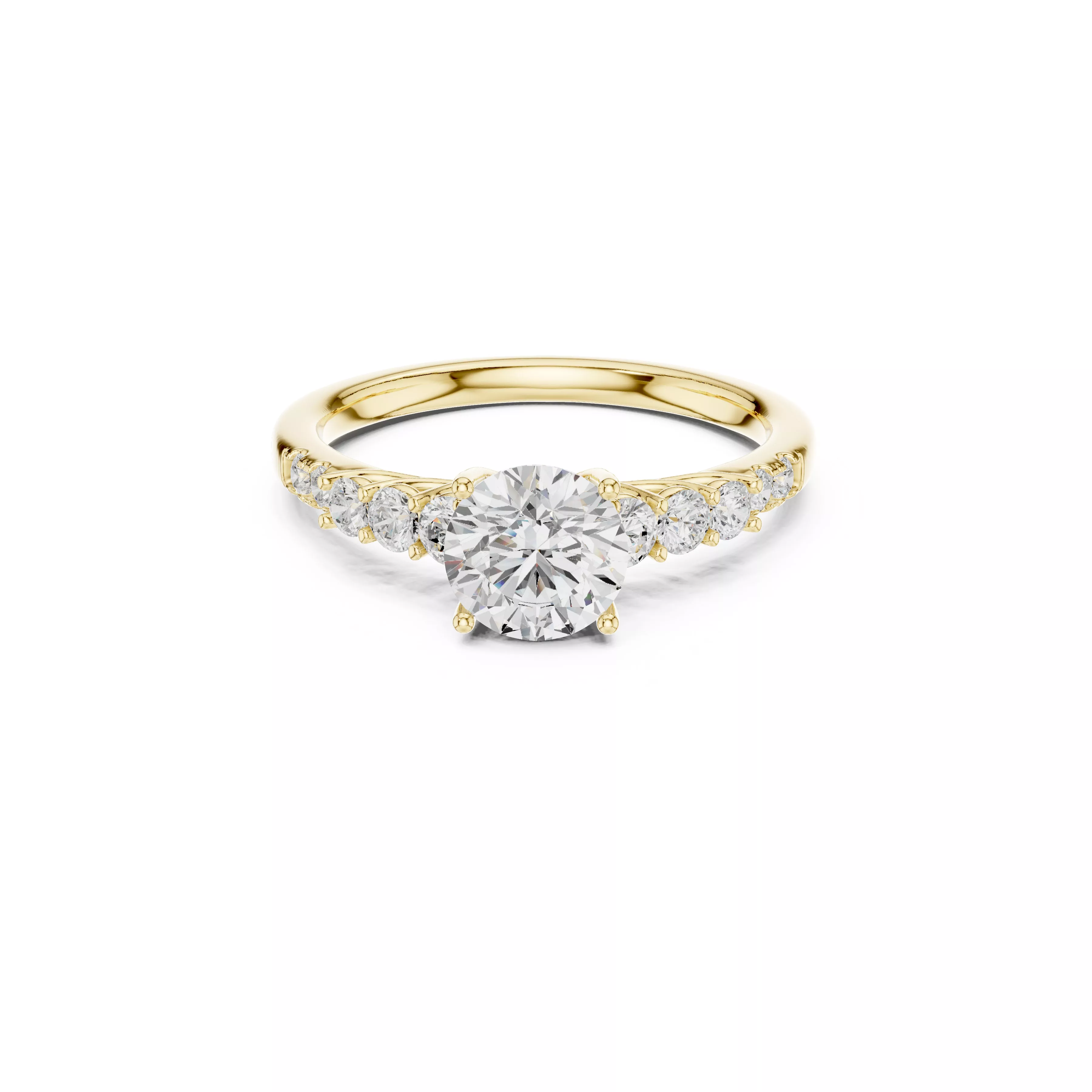 Delicate Custom Jewelry Diamond Ring Gold Band STL 3DM 0300 3D print model