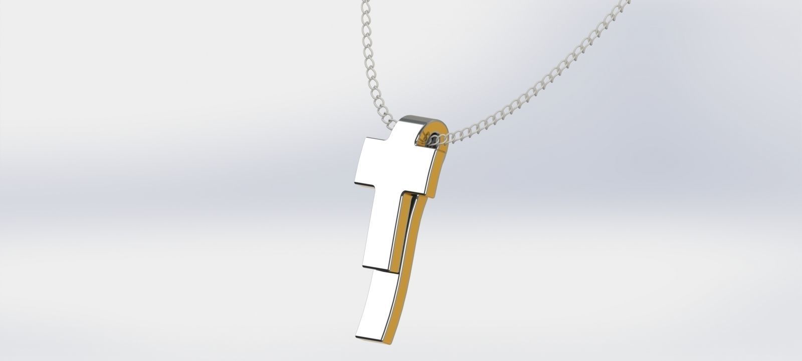 Pendant Cross and Fish printable model 3D print model_1