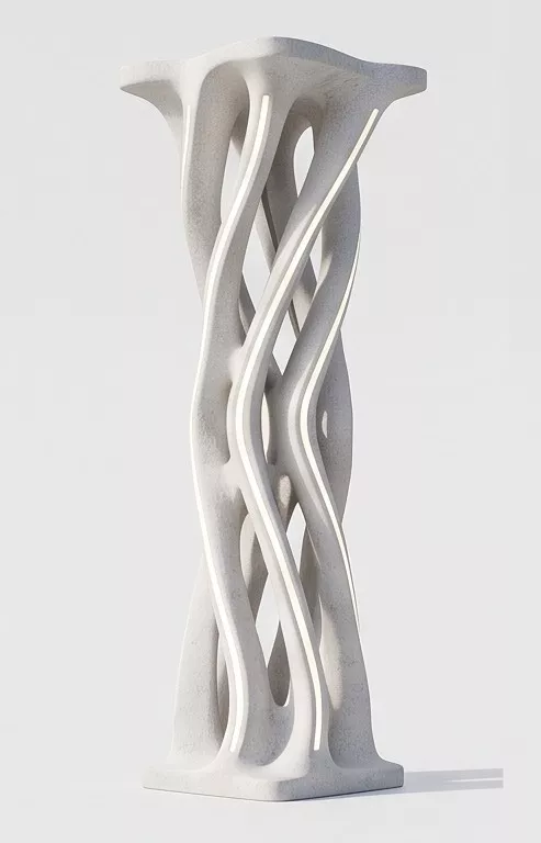 Modern Twisted Organic Pillar and Pedestal 3D Printable STL OBJ 3D print model