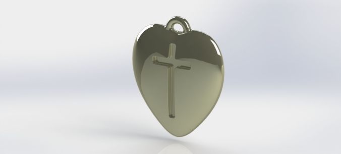 Pendant Heart with a Cross printable model 3D print model