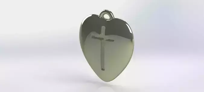 Pendant Heart with a Cross printable model 3D print model