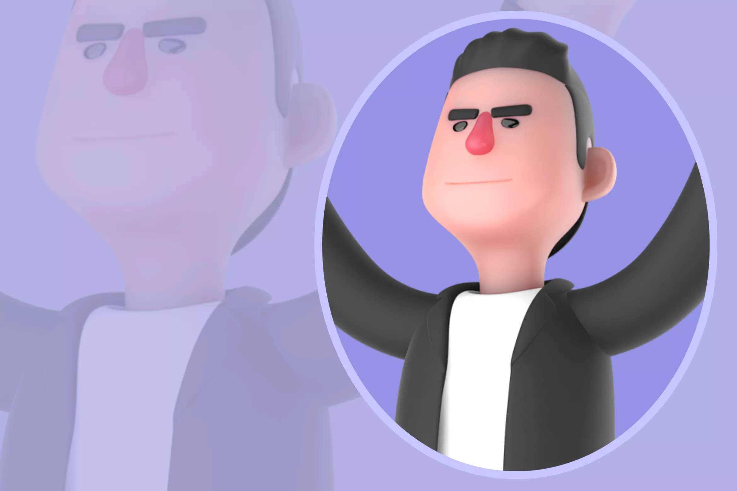 Stylized 3D Musician Character - Singer with Gold Microphone 3D model