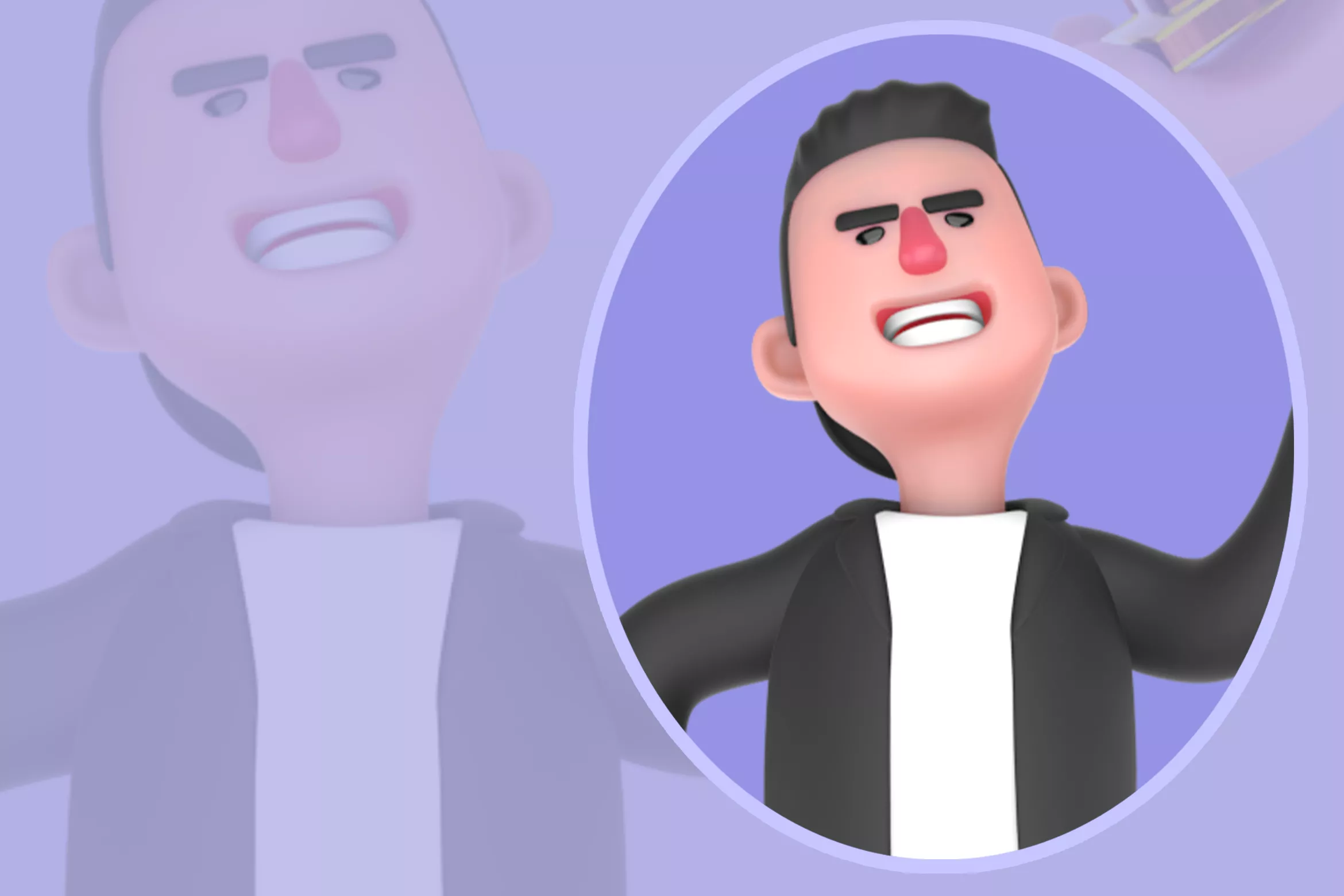 3D Cartoon Music Performer Character - Award Winner with Trophy 3D model