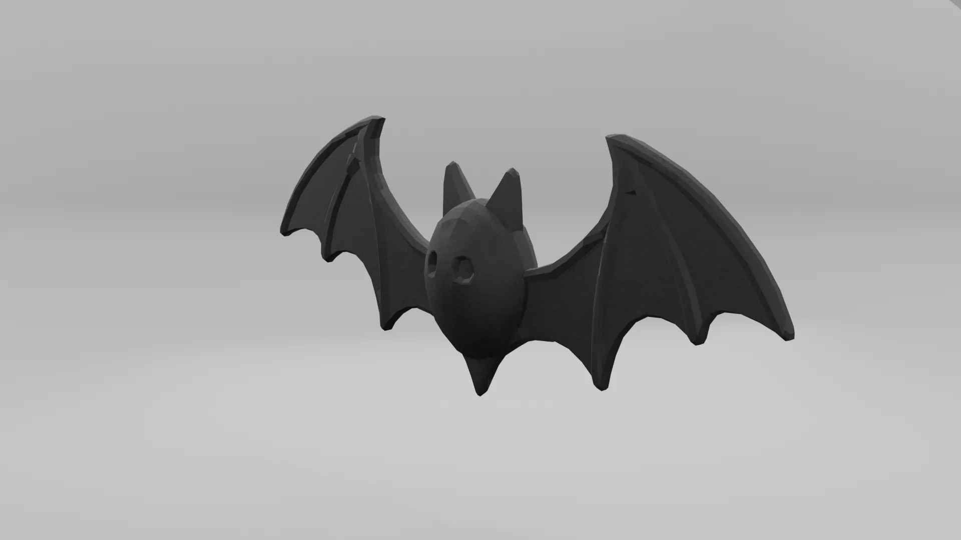 Bat Symbol Detailed Night Creature Emblem Low-poly 3D model