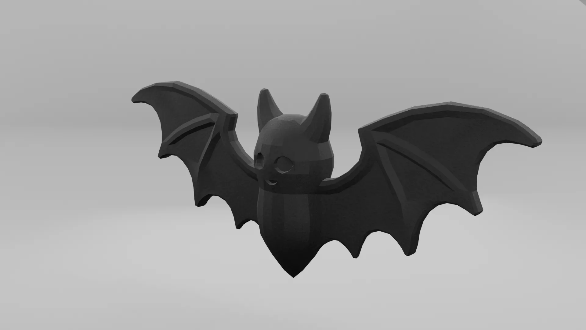 Bat Logo Halloween Signage Element Low-poly 3D model