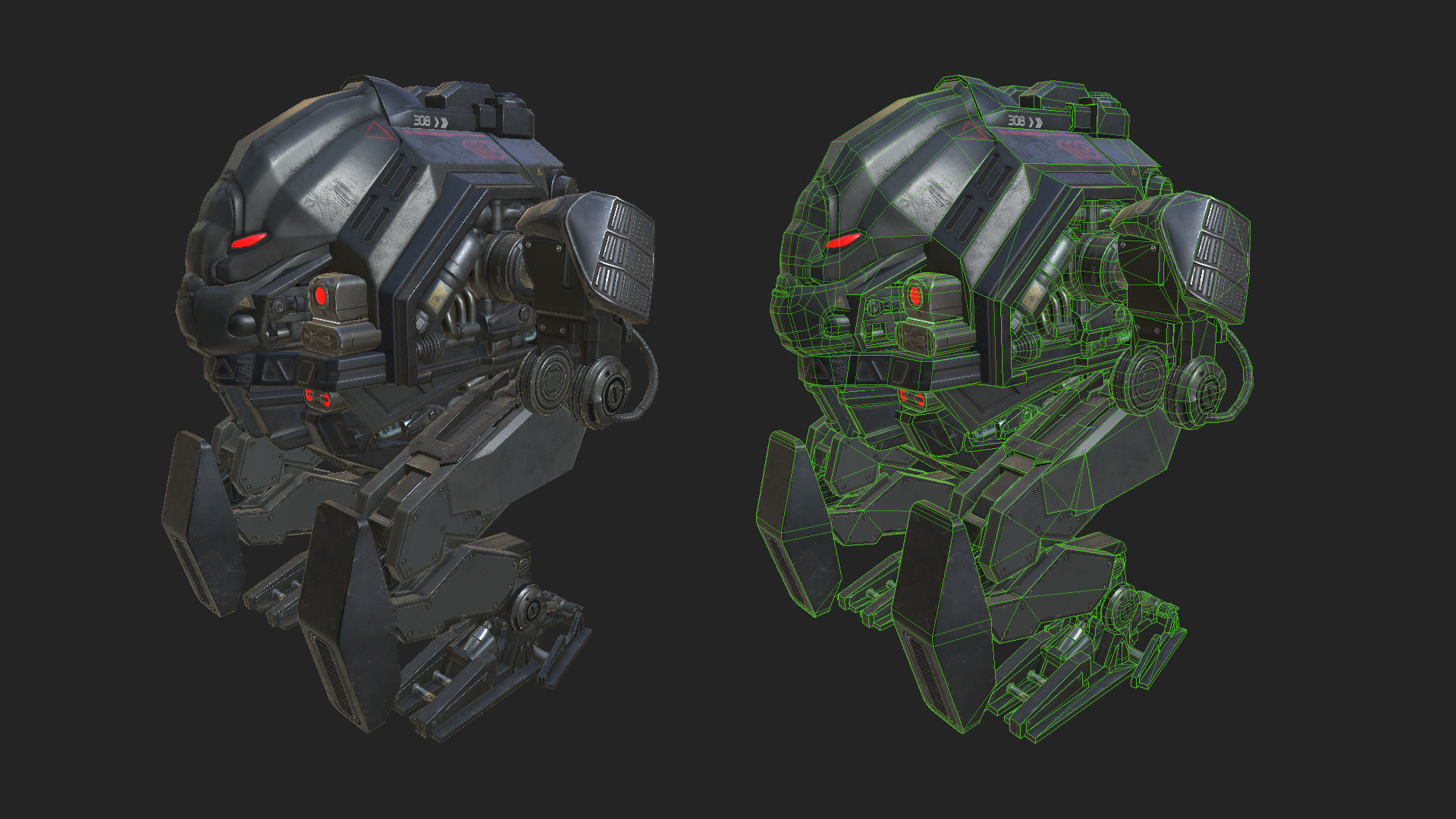 Heavy Mech Low-poly 3D model_1