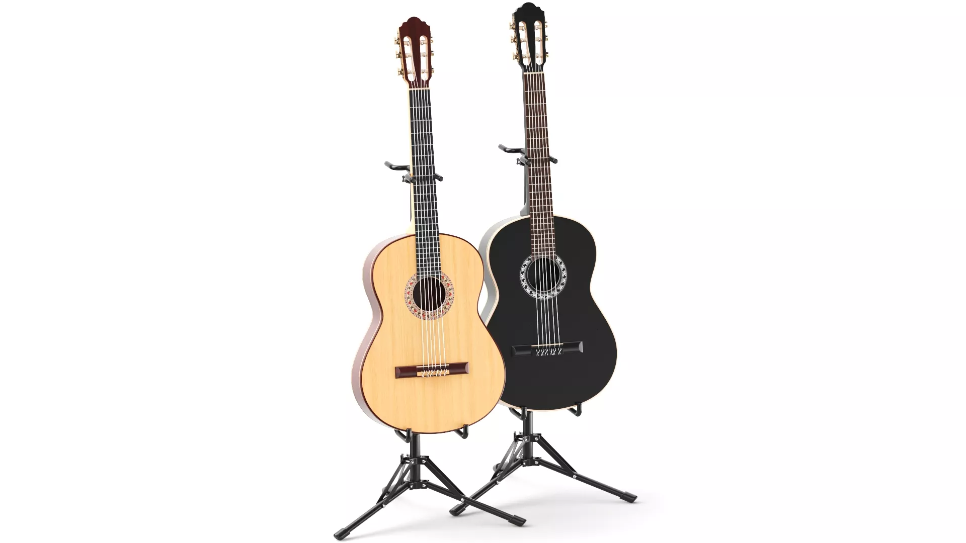 Detailed Acoustic Guitars 3D model