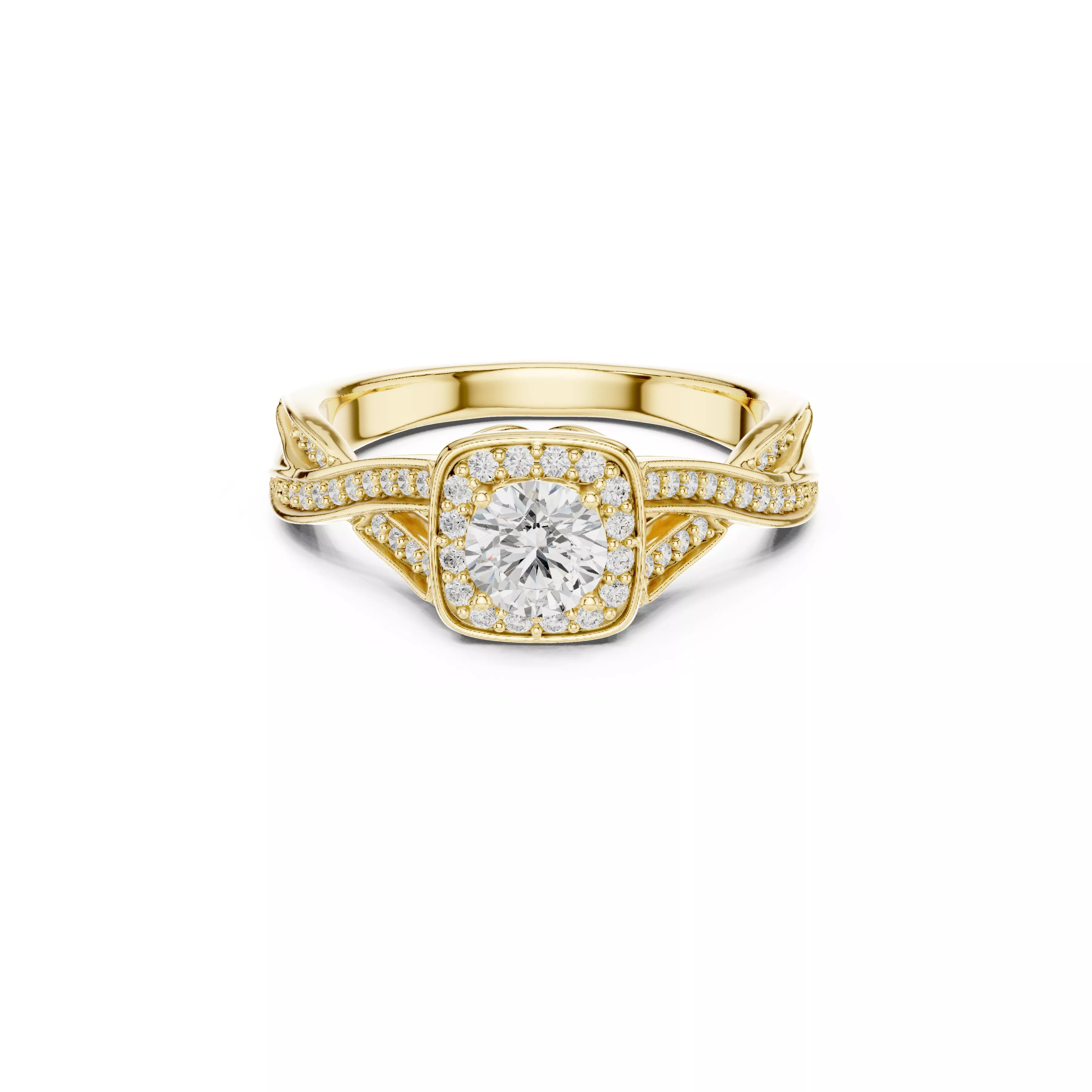 Buy Diamond Ring CAD Engagement Wedding Jewelry STL 3DM R2875 3D print model