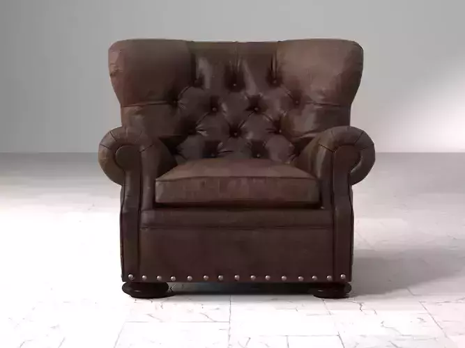 Churchill Leather Chair with Nailheads