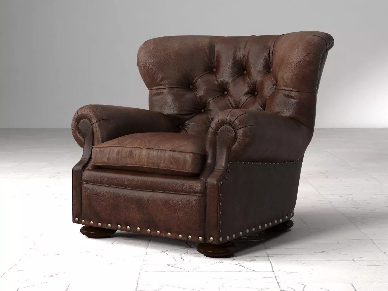 Churchill Leather Chair with Nailheads 3D model_0